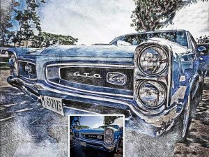 Pontiac GTO Custom Color Digital Drawing