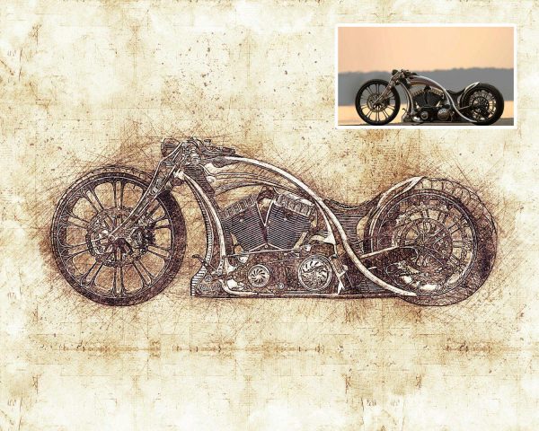 Custom Bike Drawing Digital Art