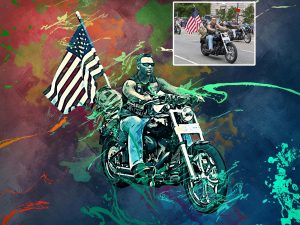 Cool Bike Portrait Man Cave Decor