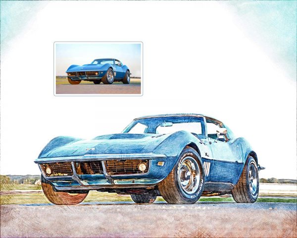 Chevy Color Sketch from Photo Digital Art