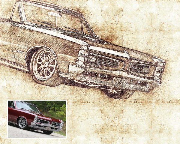 Restoration Car Sketch Drawing Digital Art