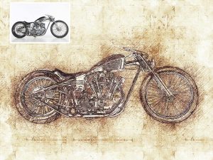 Garage decoration vintage bike portrait