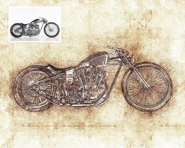 Garage decoration vintage bike portrait