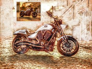 Motorcycle Hammer Color Drawing