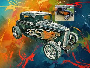 Custom Hot Rod Flames Digital Art