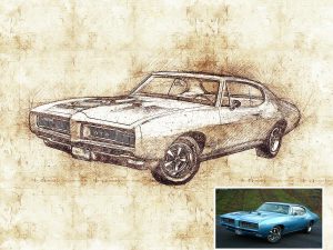 Muscle Car Drawing Digital Art