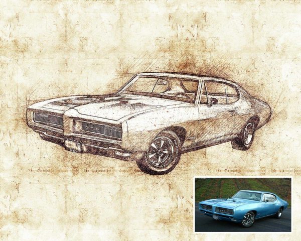 Muscle Car Drawing Digital Art