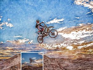 Motocross Riders Jumping Digital Artwork