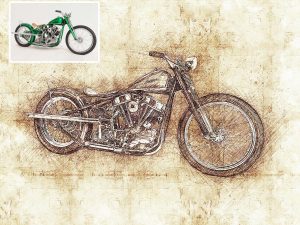 Drawing of motorcycle