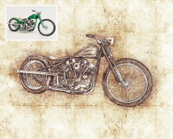 Drawing of motorcycle