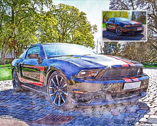 Custom Color Car Drawing Digital Art